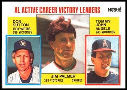 715 AL Active Career Victory Leaders - Jim Palmer Don Sutton Tommy John LL
